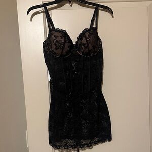 Black Lingerie Corset Dress NWT